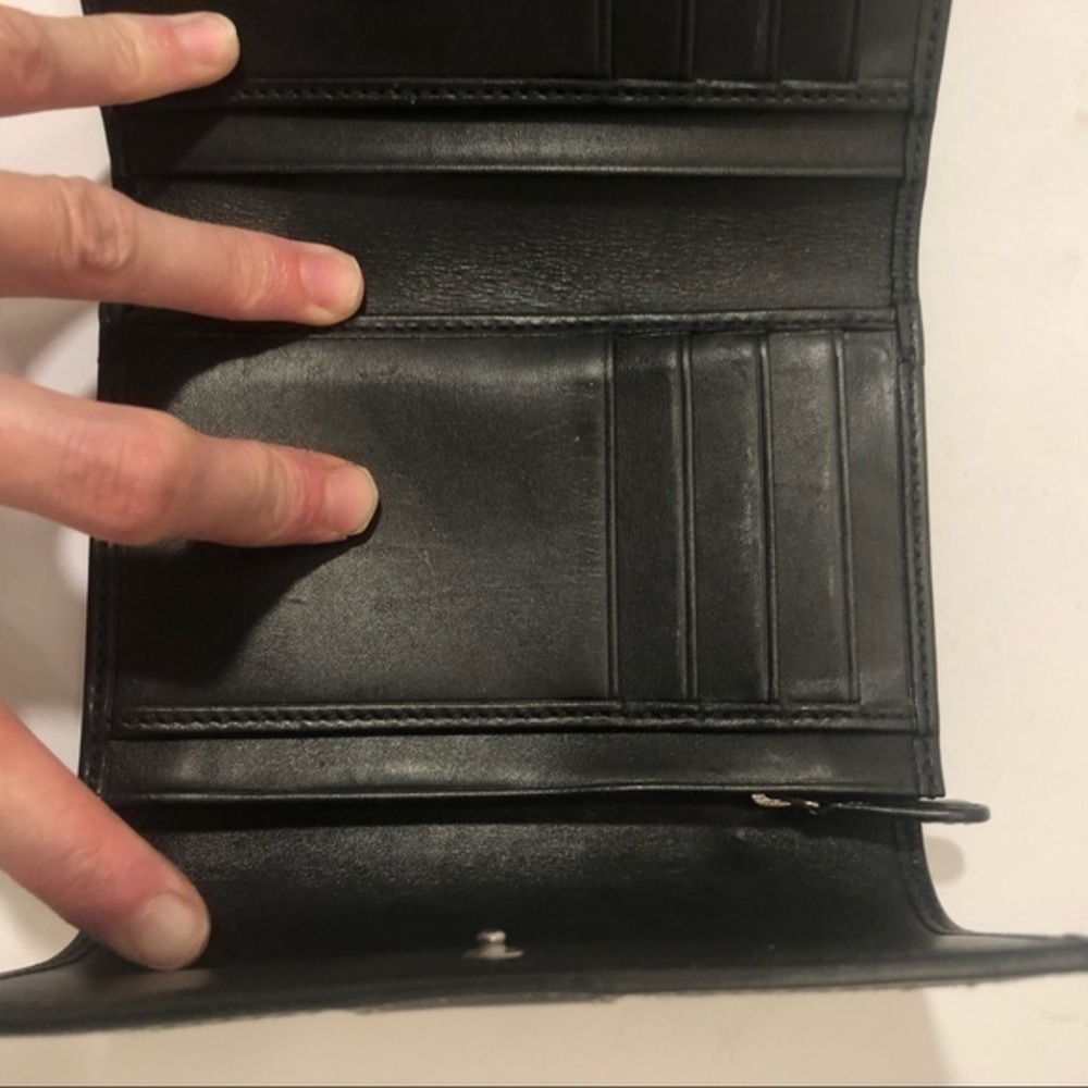 Coach black signature jacquard leather wallet - Picture 7 of 10